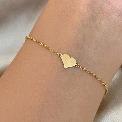 Pulseira Coração em Ouro Amarelo 18k-750