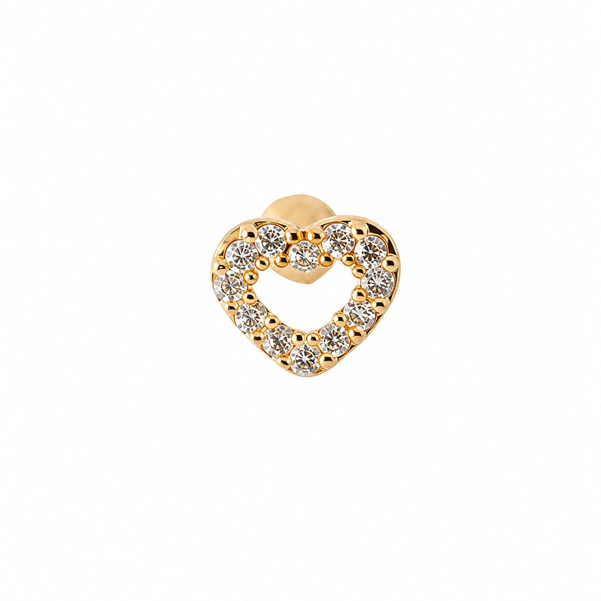 Piercing Coração em Ouro 18K para Orelha