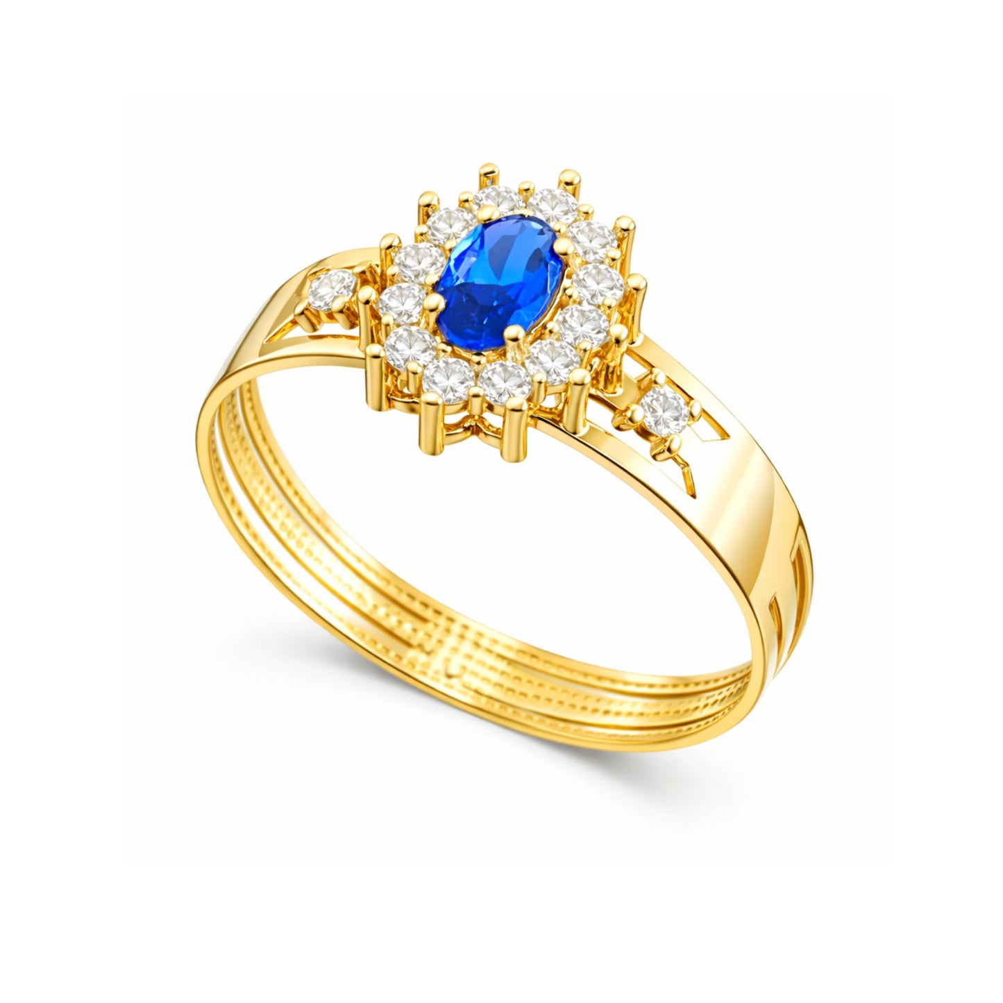 Anel Dux em Ouro Amarelo 18K-750, com zircônias