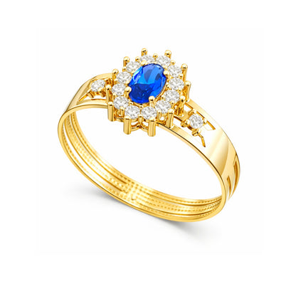 Anel Dux em Ouro Amarelo 18K-750, com zircônias