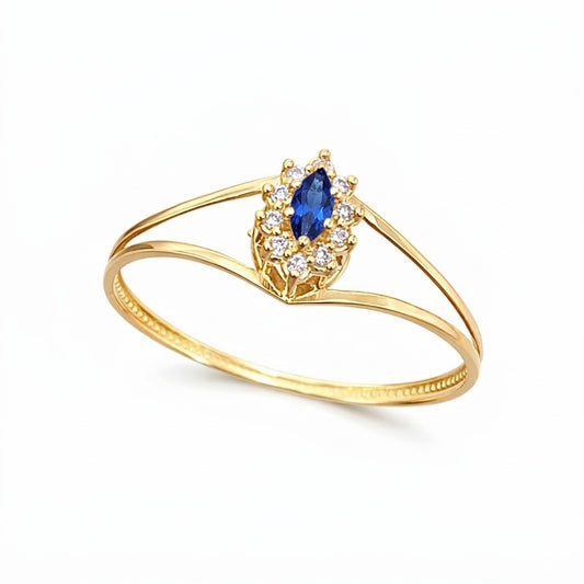 Anel Victoria em Ouro Amarelo 18K-750, com zircônias