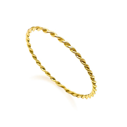 Anel Torcido em Ouro Amarelo 18k
