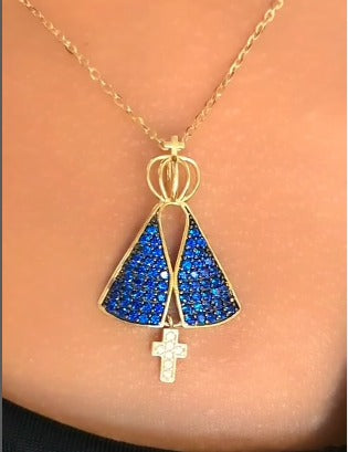 Pingente Nossa Senhora Aparecida em Ouro Amarelo 18K-750