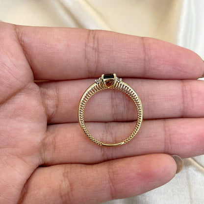 Anel Obsidian Fume em ouro amarelo 18k
