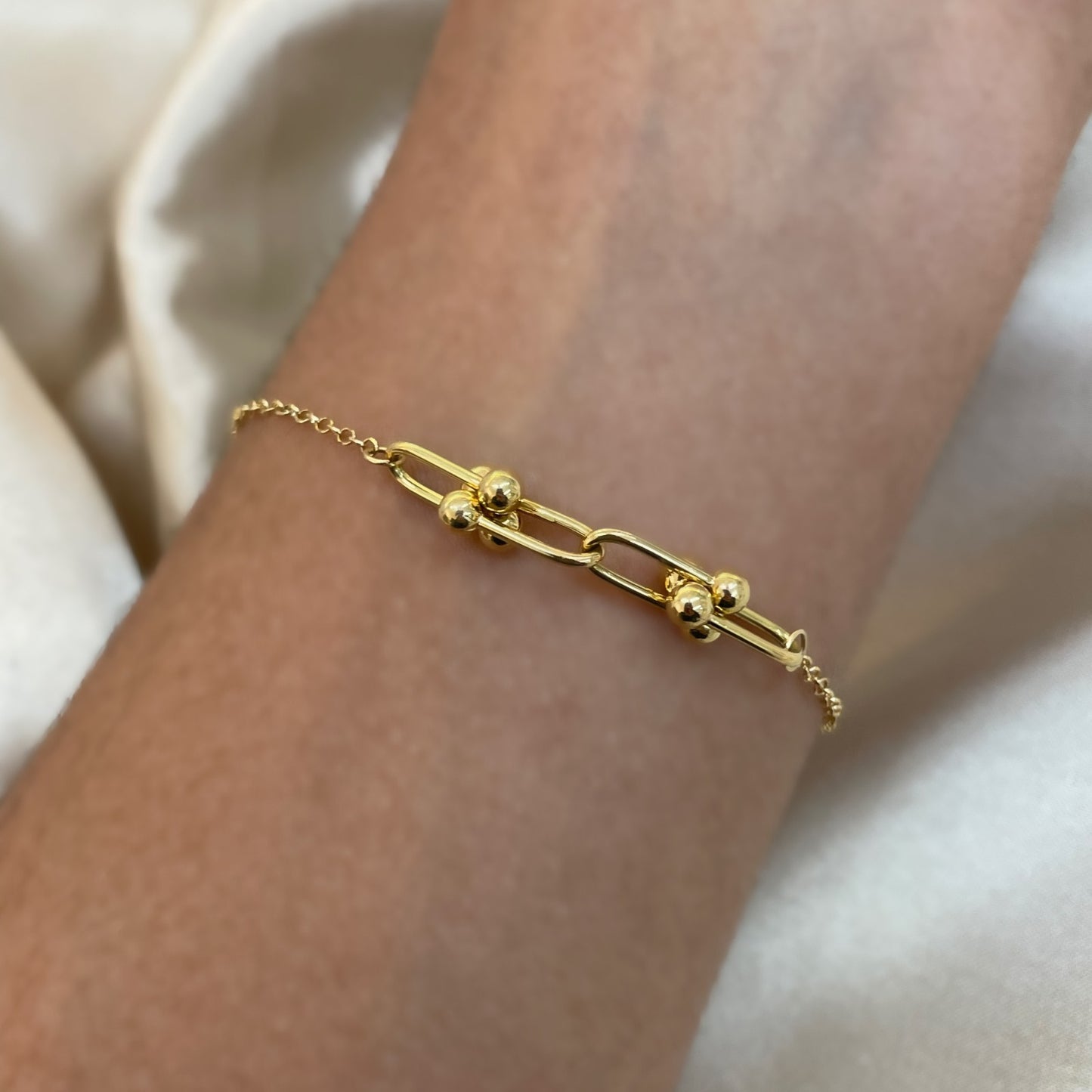 Pulseira Aurum Dot Duplo em Ouro Amarelo 18k-750
