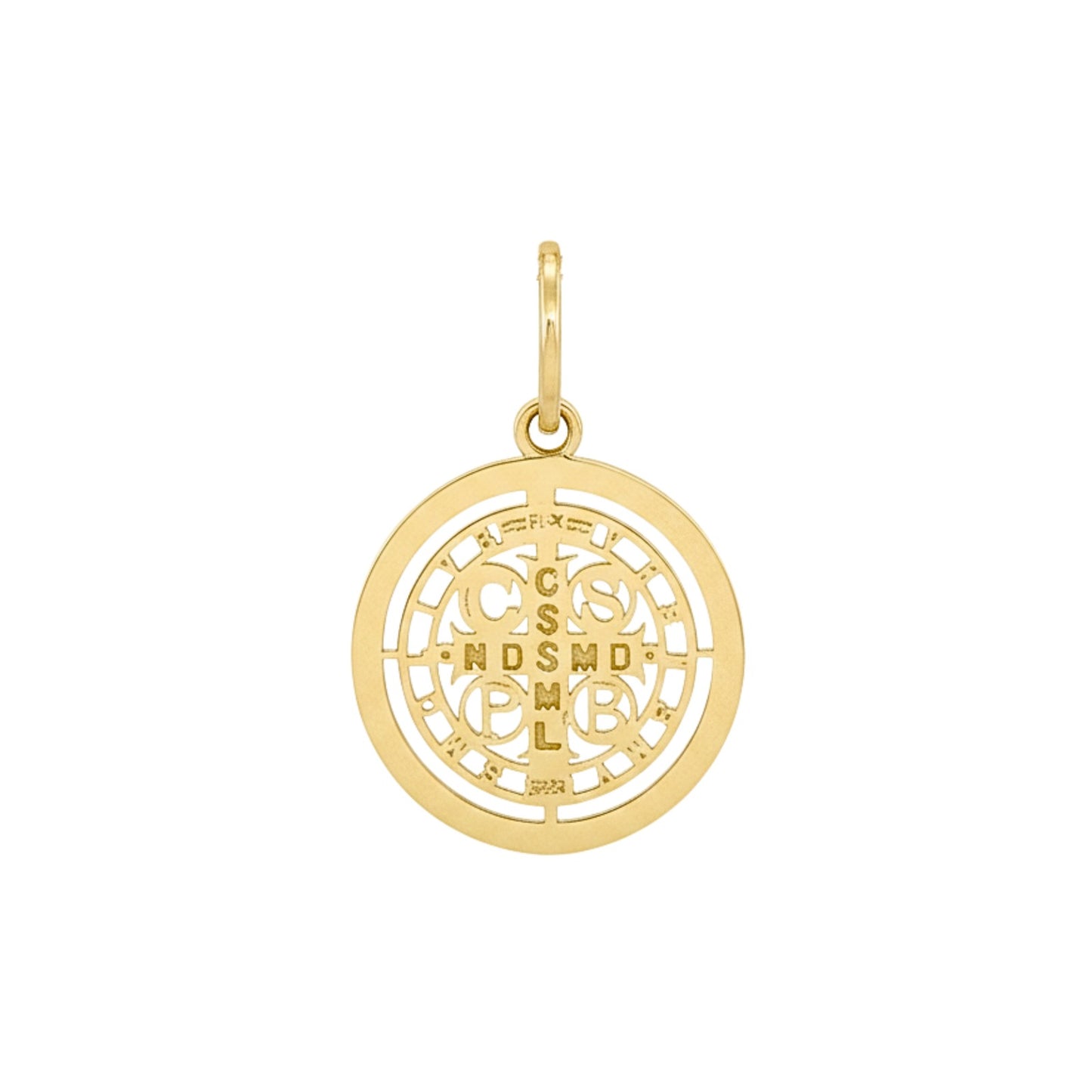 Pingente Medalha de São Bento em Ouro Amarelo 18k-750