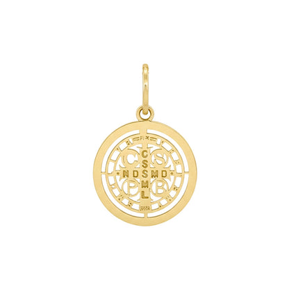 Pingente Medalha de São Bento em Ouro Amarelo 18k-750