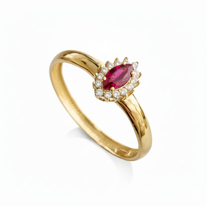 Anel Vitalis em Ouro Amarelo 18K-750, com zircônias