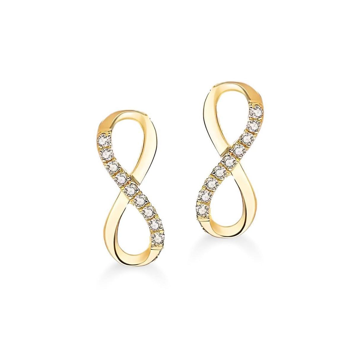 Brinco infinito em Ouro Amarelo 18K