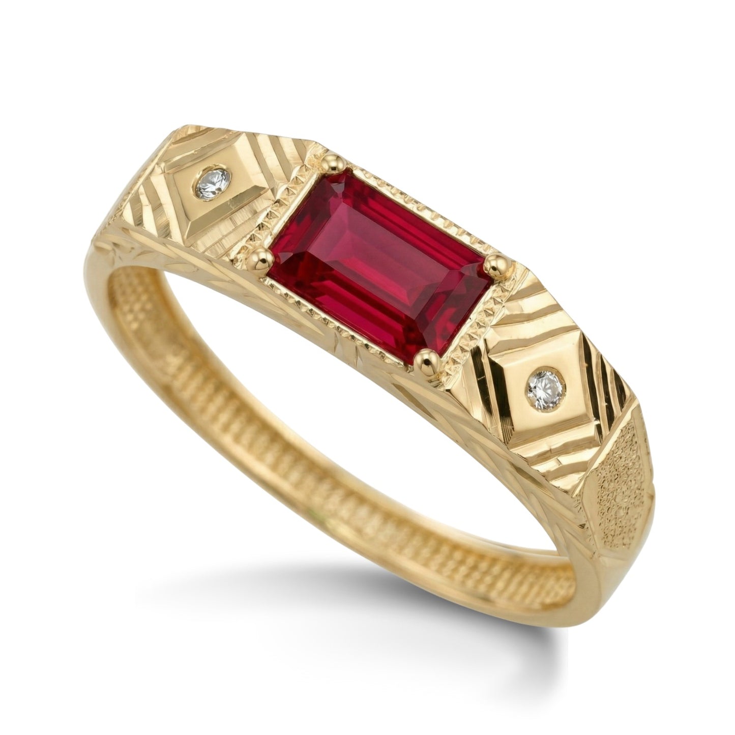 Anel Vanguard em Ouro Amarelo 18K-750, com zircônias