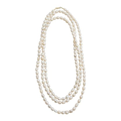 Gargantilha de Pérolas Barrocas Nylon com Fecho em Ouro Amarelo 18K-750