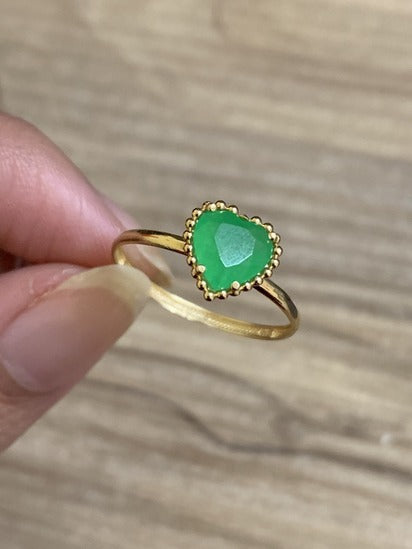 Anel Aurora Verde Ouro Amarelo 18K-750