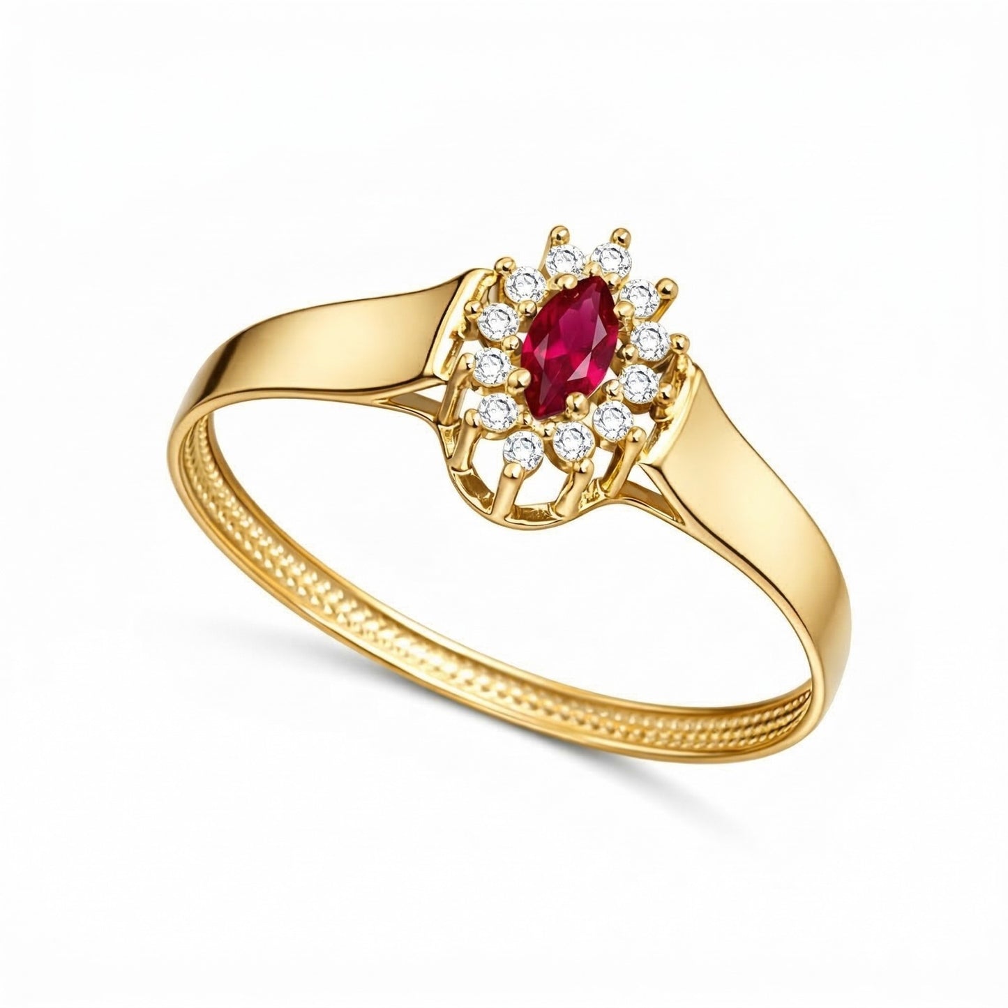 Anel Insigne em Ouro Amarelo 18K-750, com zircônias