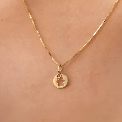 Pingente em Ouro 18K Medalha Menina